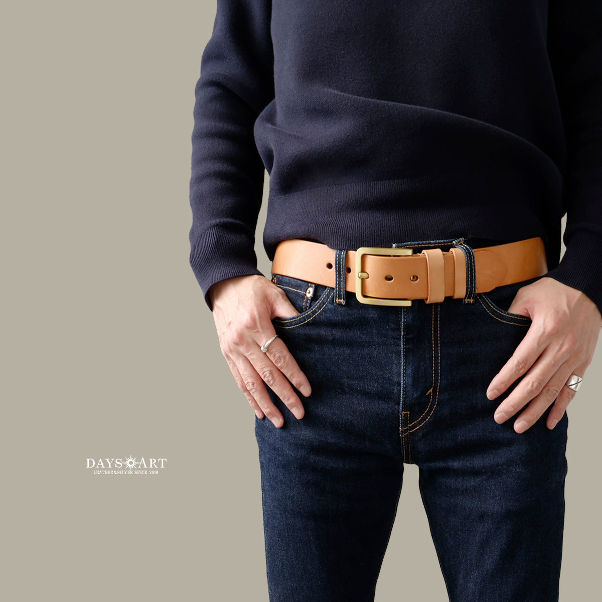 DAYSART Classic 真鍮製バックル 本革ベルト bt066