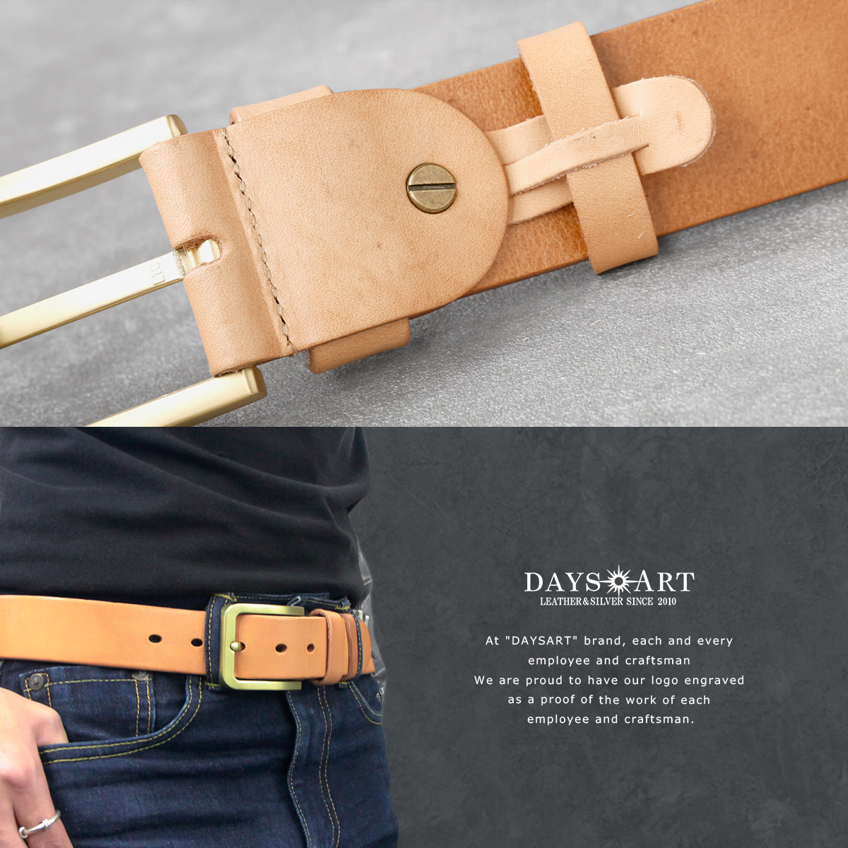 DAYSART Classic 真鍮製バックル 本革ベルト bt066
