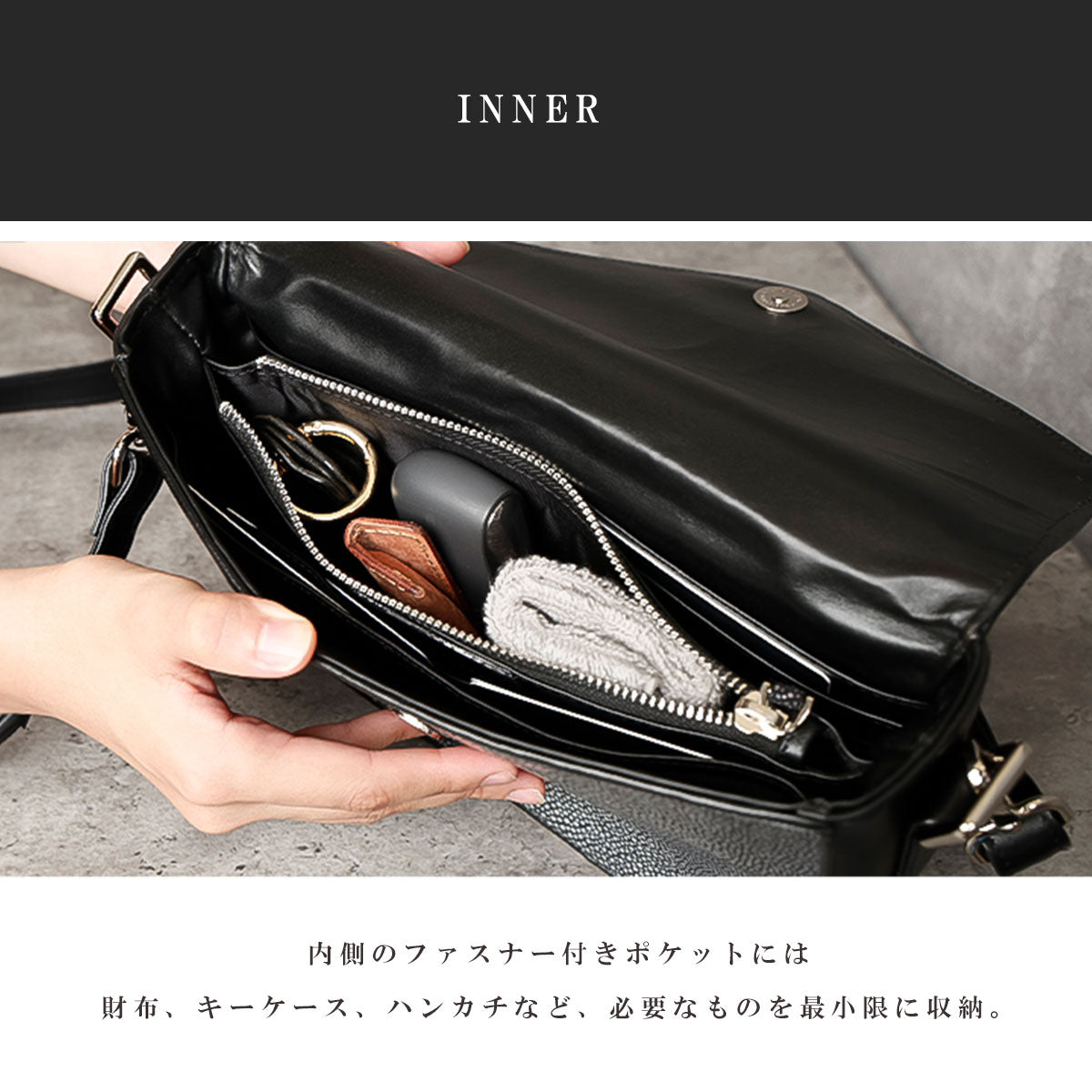 DAYSART Classic エイ革 スティングレイ 本革ショルダーバッグ lb364