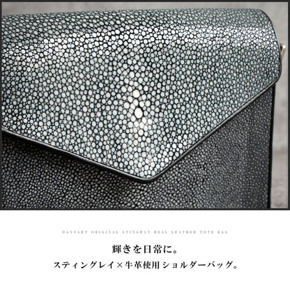 DAYSART Classic エイ革 スティングレイ 本革ショルダーバッグ lb364