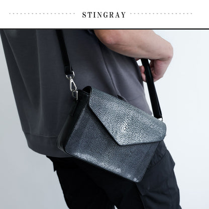 DAYSART Classic エイ革 スティングレイ 本革ショルダーバッグ lb364