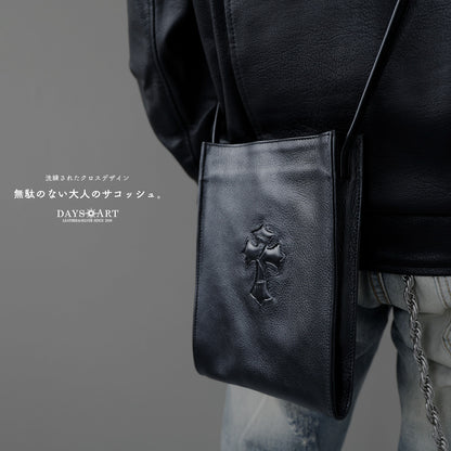 DAYSART Classic クロスモチーフ 本革サコッシュ lb383