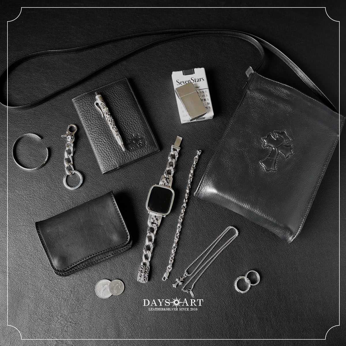 DAYSART Classic クロスモチーフ 本革サコッシュ lb383