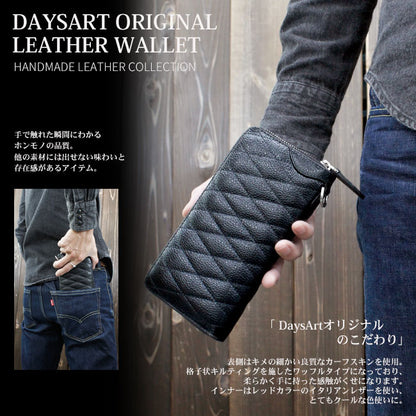キルティング 長財布 本革 カーフスキン ラウンドファスナー ワッフル DAYSART lw127