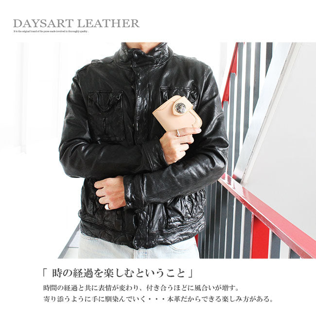 サドルレザー 2つ折り財布 本革 極厚 ショートウォレット コンチョ DAYSART lw147