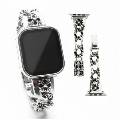 Apple Watch バンド シルバー 925製 クロスモチーフ 重厚 メタルバンド 差し込みタイプ DAYSART wc034