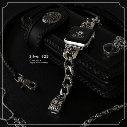 Apple Watch バンド シルバー 925製 クロスモチーフ 重厚 メタルバンド 差し込みタイプ DAYSART wc034