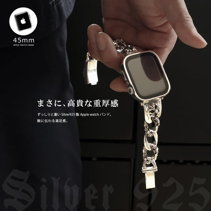 Apple Watch バンド シルバー 925製 クロスモチーフ 重厚 メタルバンド 差し込みタイプ DAYSART wc034