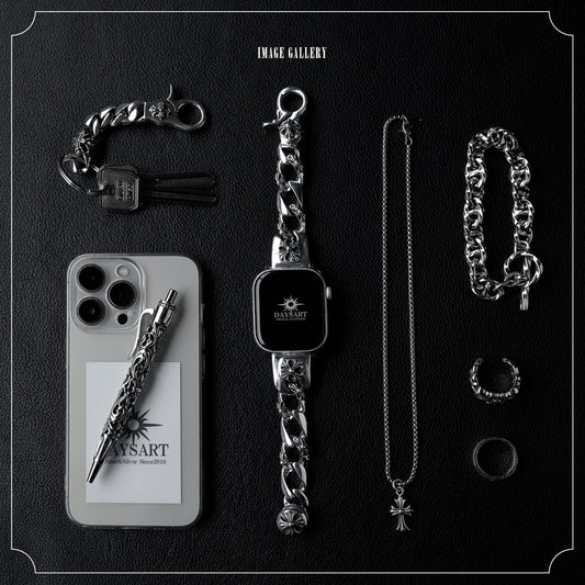 DAYSART Classic クロスモチーフ AppleWatchバンド シルバー925製 wc035