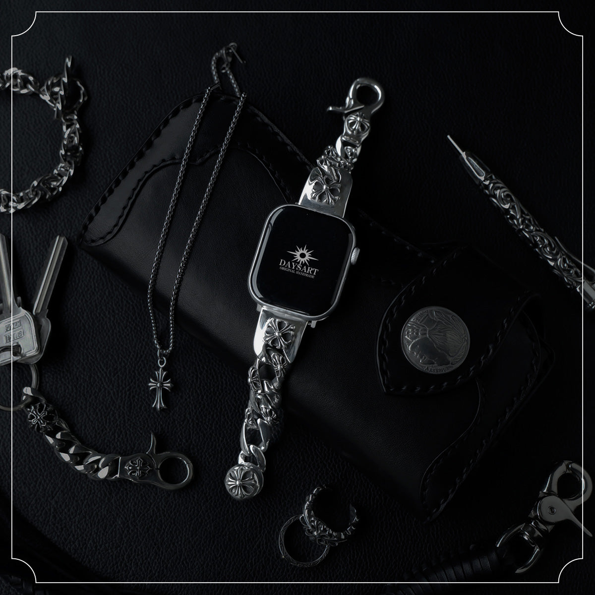 DAYSART Classic クロスモチーフ AppleWatchバンド シルバー925製 wc035