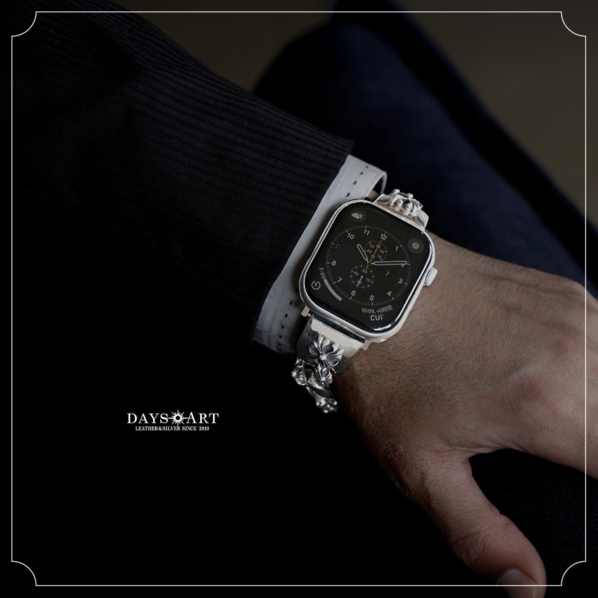 DAYSART Classic クロスモチーフ AppleWatchバンド シルバー925製 wc035
