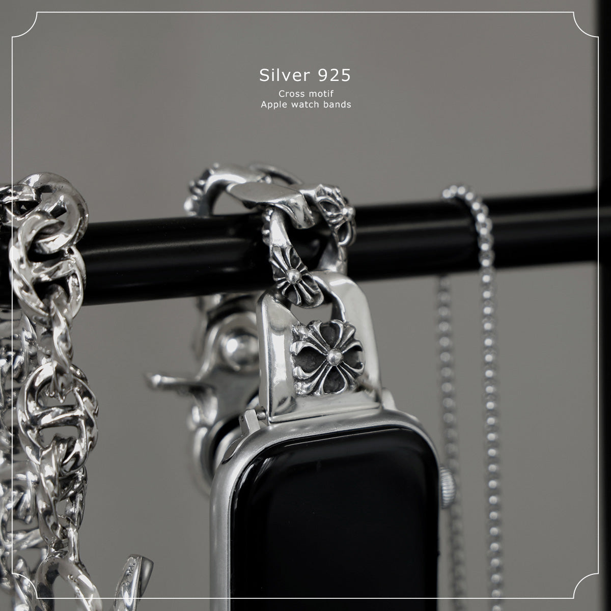 DAYSART Classic クロスモチーフ AppleWatchバンド シルバー925製 wc035